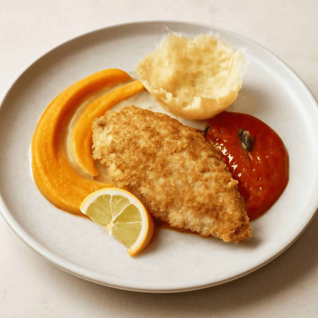 Pollo al limone in crosta di parmigiano
