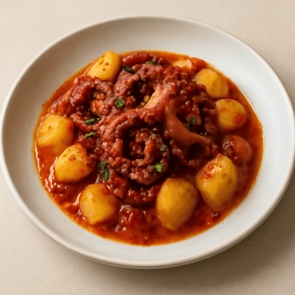polpo in umido con patate