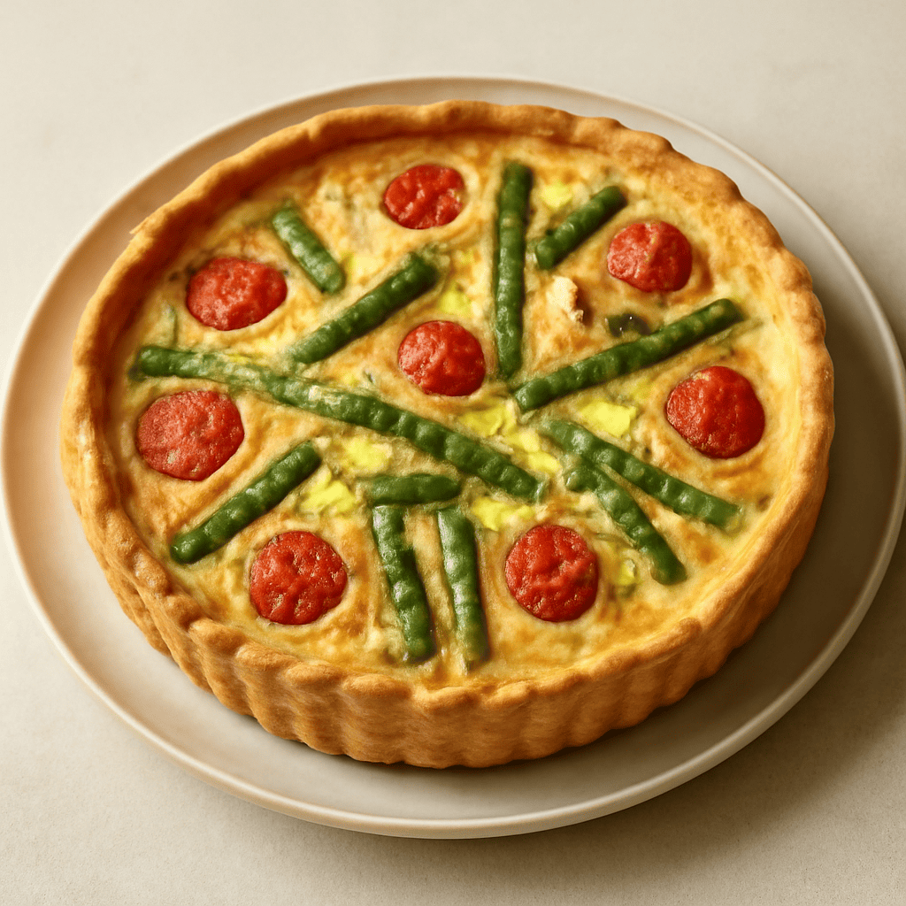 Quiche asparagi e pomodori datterini
