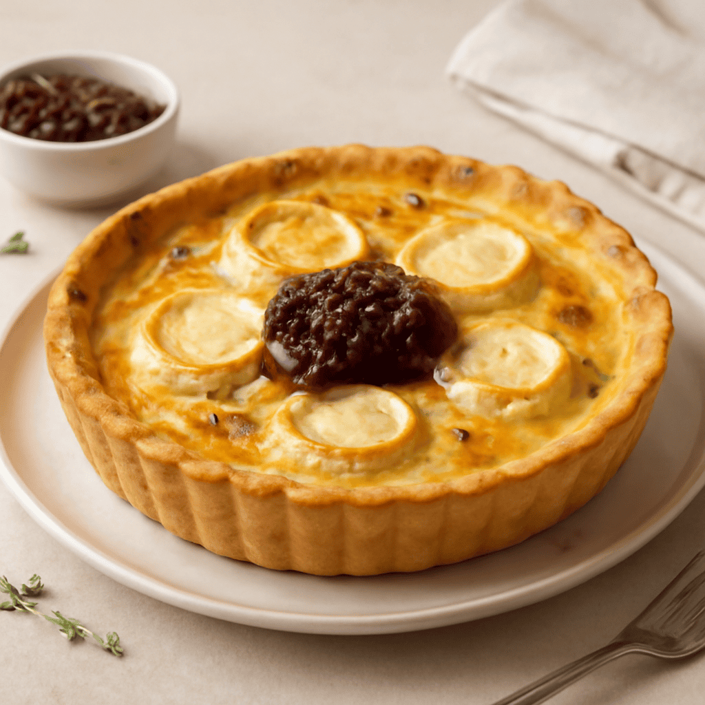 Quiche con formaggio di capra e marmellata di cipolle rosse