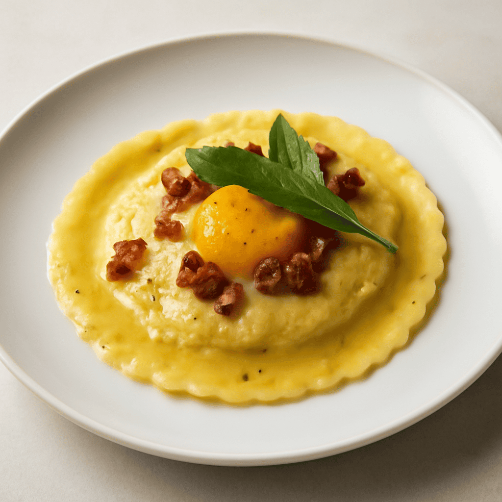 raviolo alla carbonara
