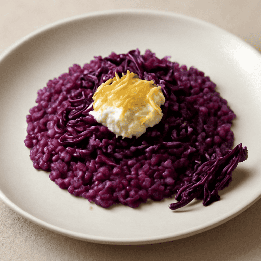 Risotto al cavolo viola con limone candito