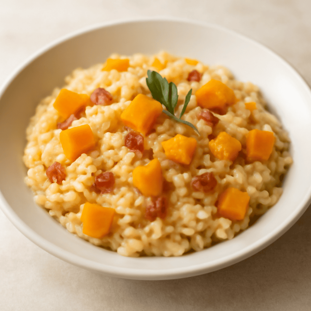 RISOTTO AL CUORE DI ZUCCA E PANCETTA