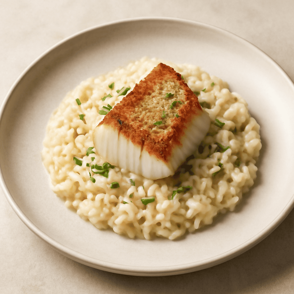 risotto al mascarpone e filetto di cernia