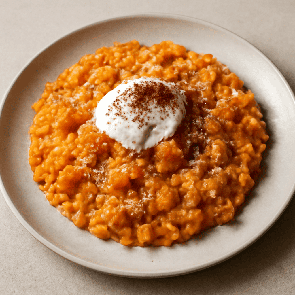 Risotto alla zucca panna acida e cacao