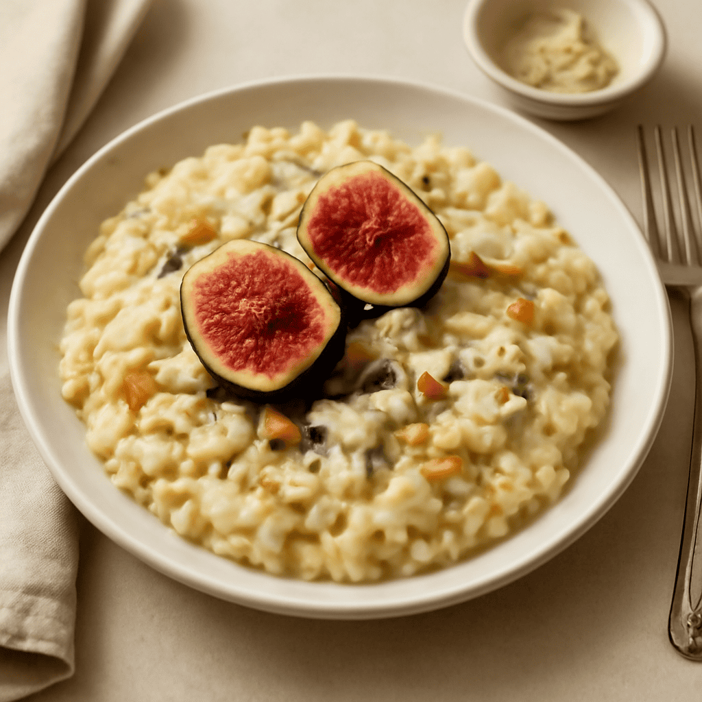 Risotto Con Gorgonzola, Fichi e Mandorle