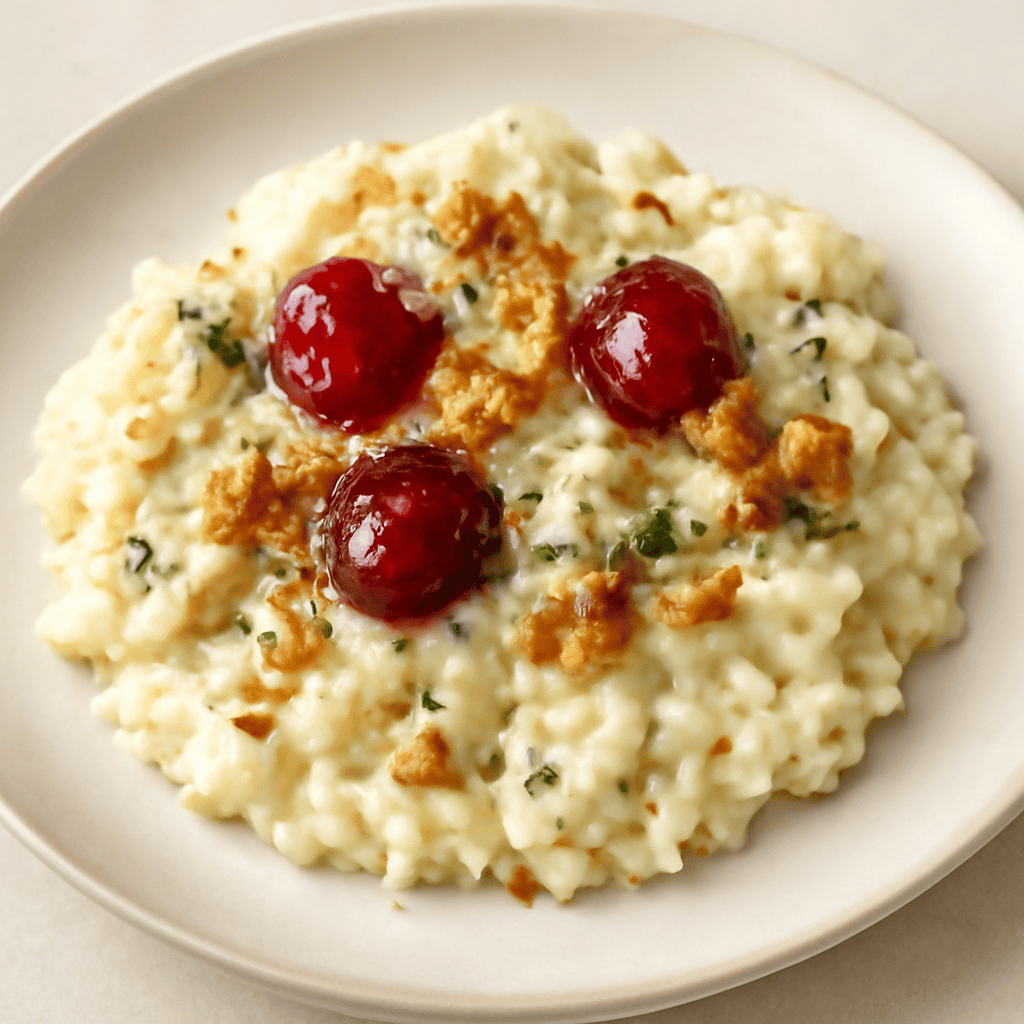 RISOTTO GORGONZOLA E NOCI CON CILIEGE