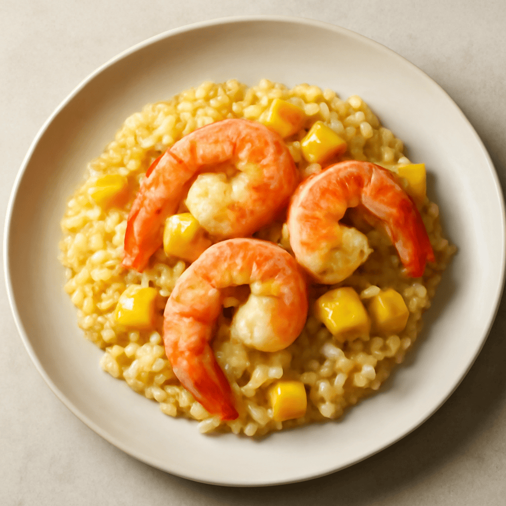 Risotto mango e gamberoni