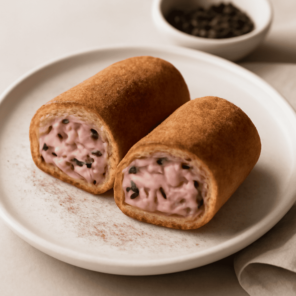 Rotolo alla cannella con ricotta alchermes e cioccolato