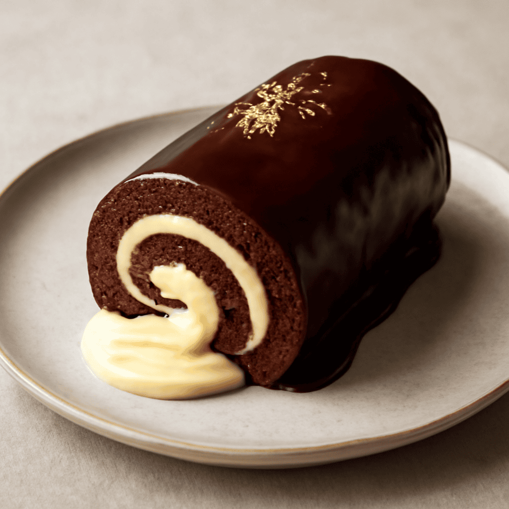 Rotolo con crema e ganache