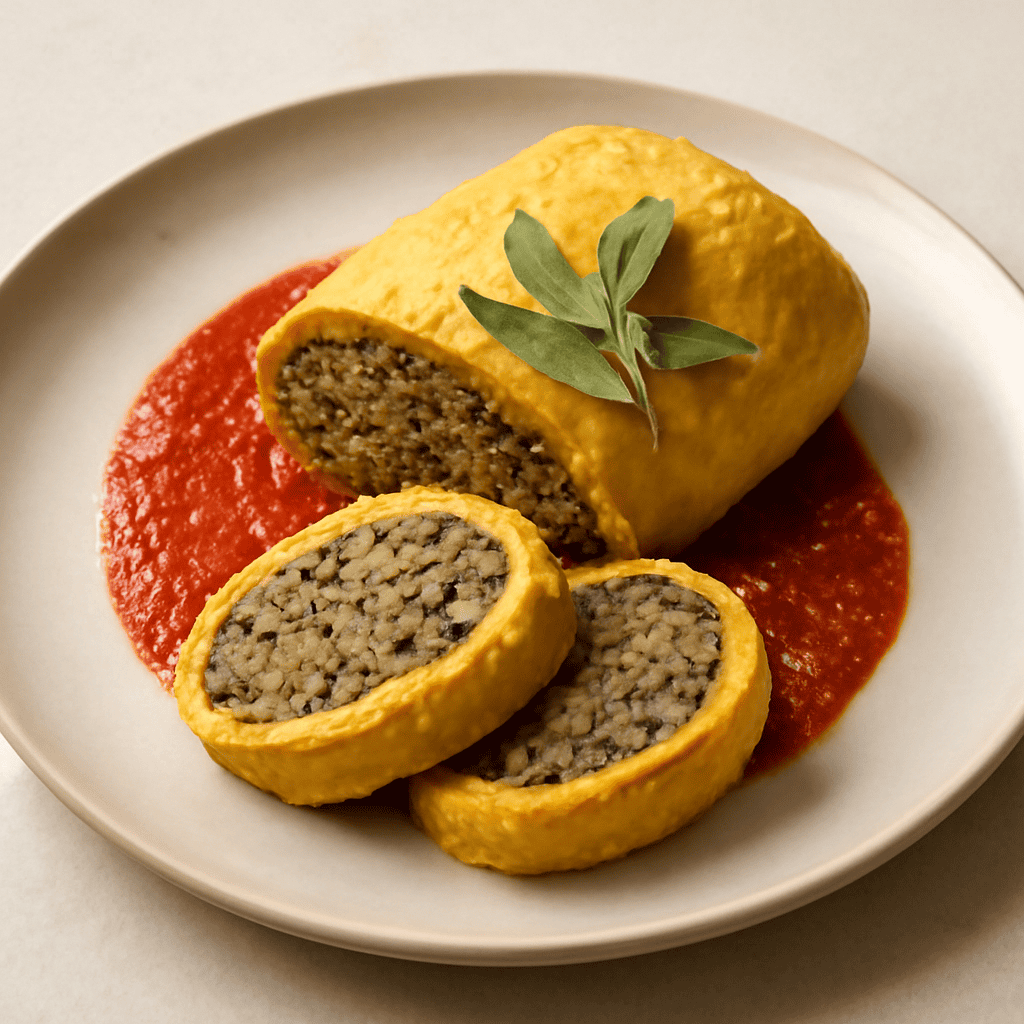 Rotolo Di Seitan In Crosta Gialla