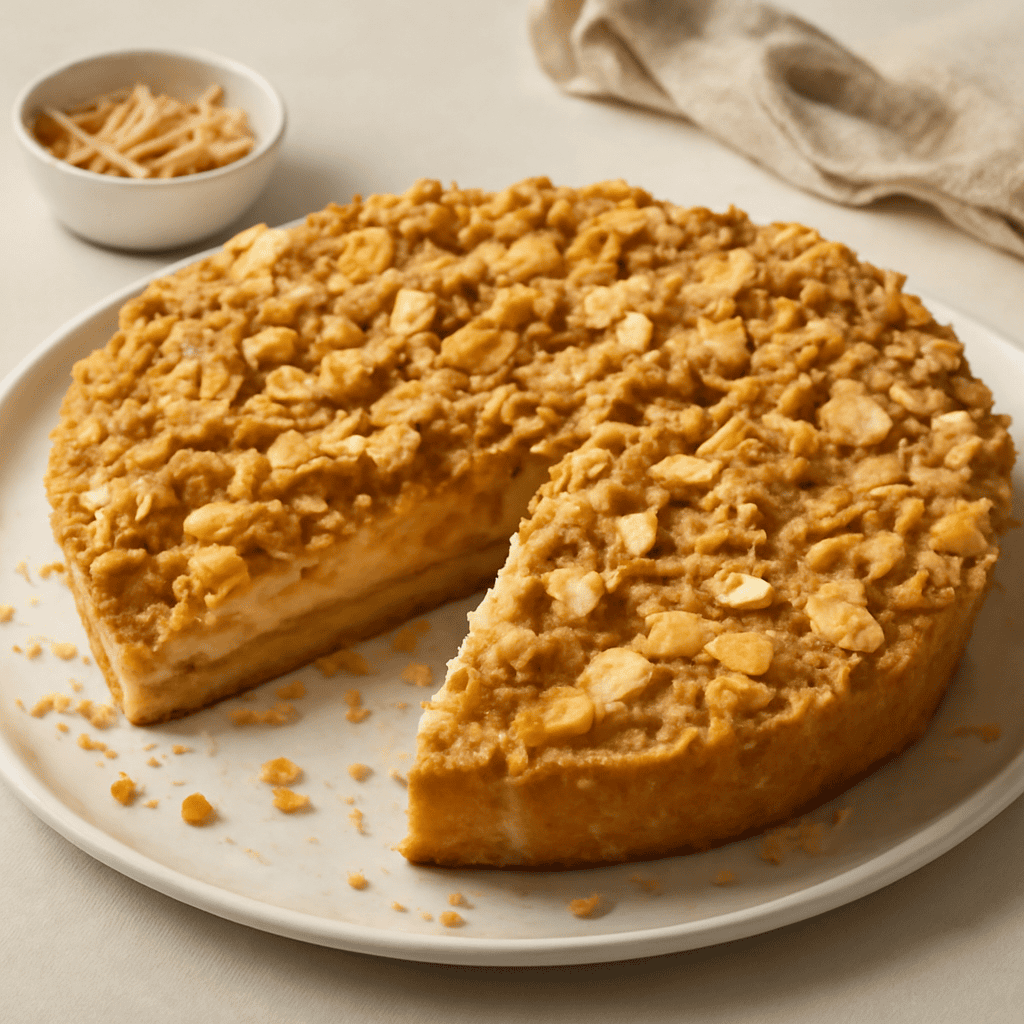 Sbriciolata con crema, mele e mandorle