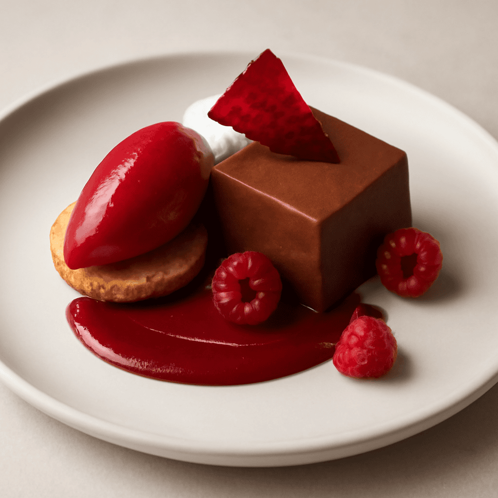 SEMIFREDDO AL CIOCCOLATO E PALET DI LAMPONE