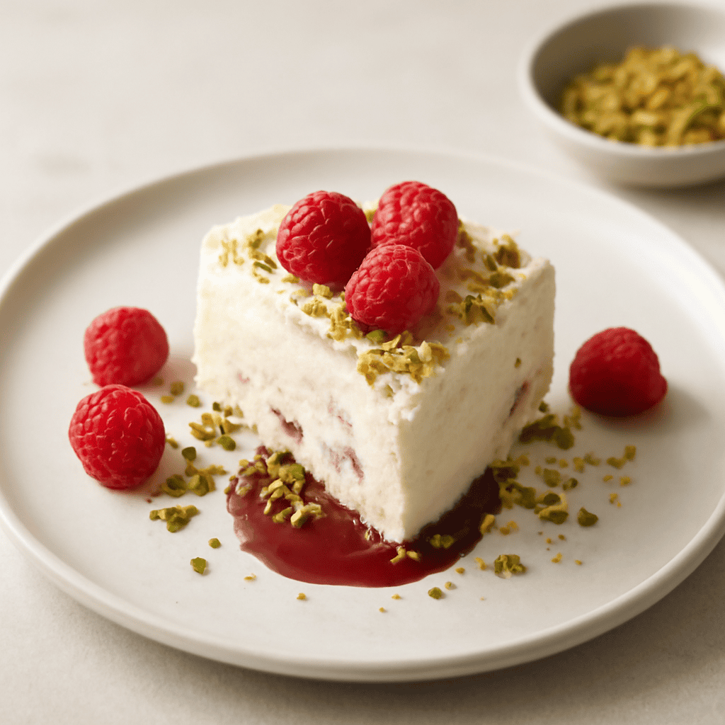 Semifreddo al lampone e pistacchio