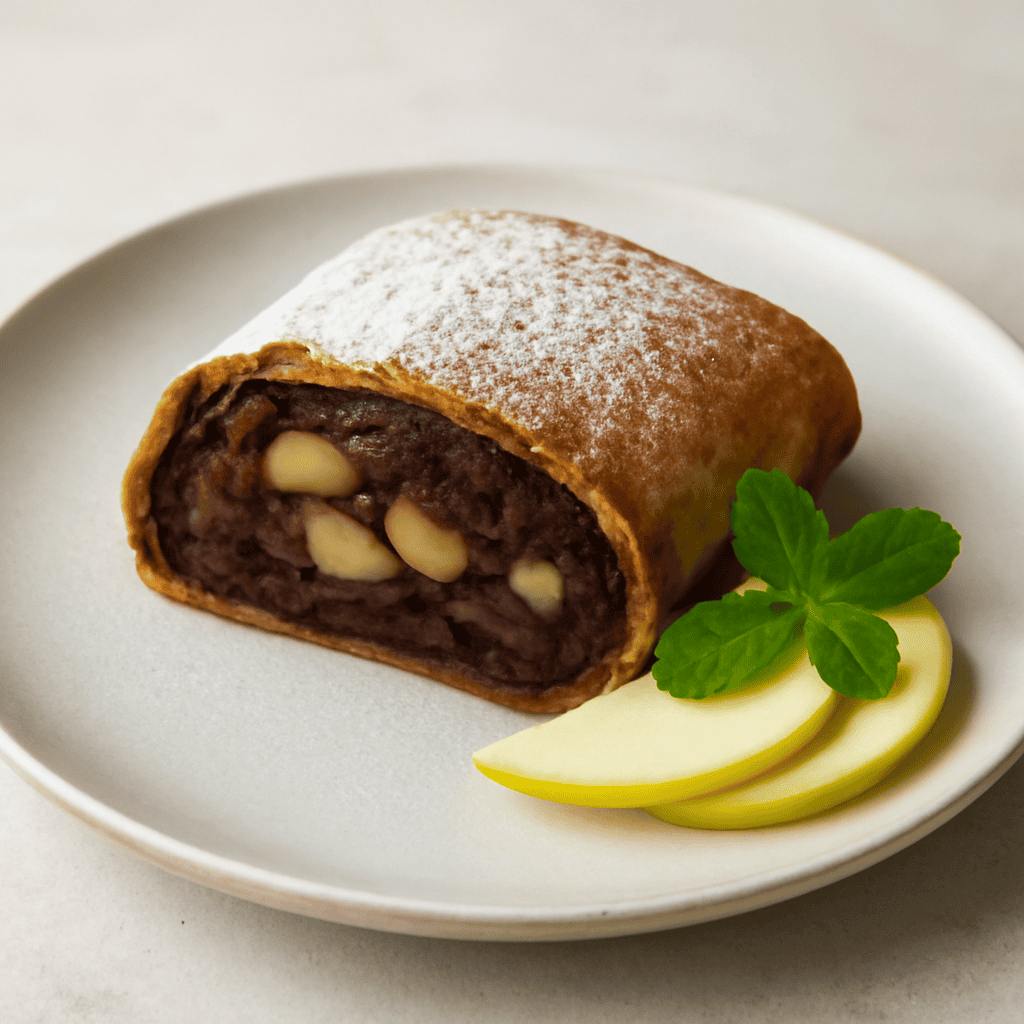 Strudel cacao, mele, menta