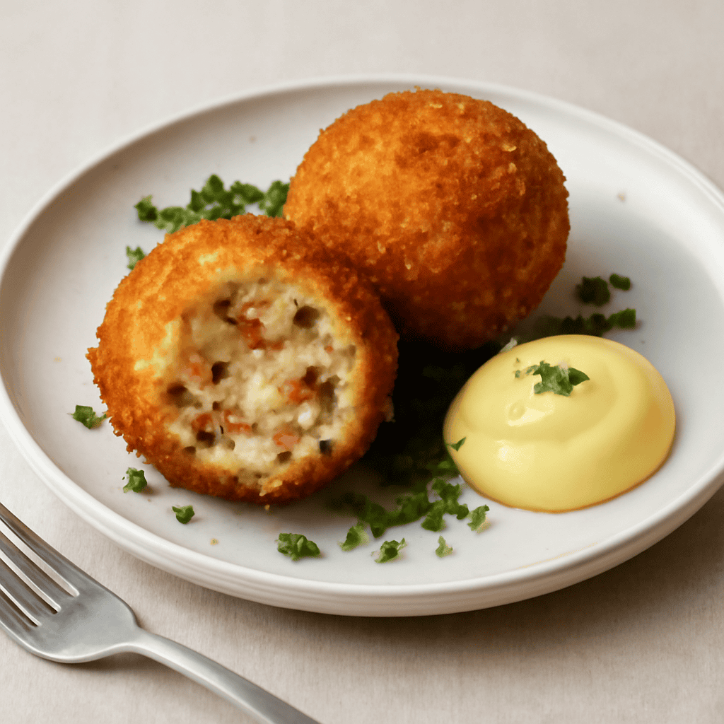 Supplì di patate ripieni di emmenthal e speck