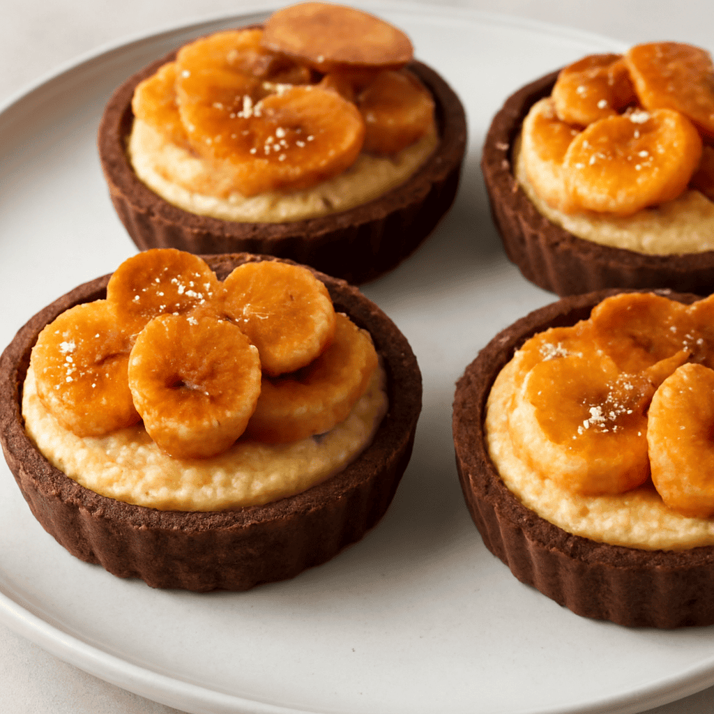Tartellette al cocco e banane caramellate