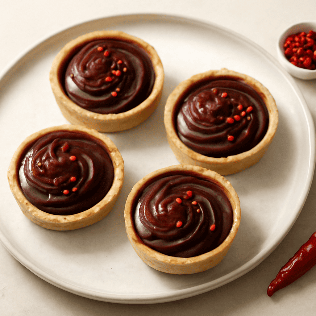 Tartellette Viennesi con Ganache TriploCioccolato, Peperoncino e Pepe Rosa