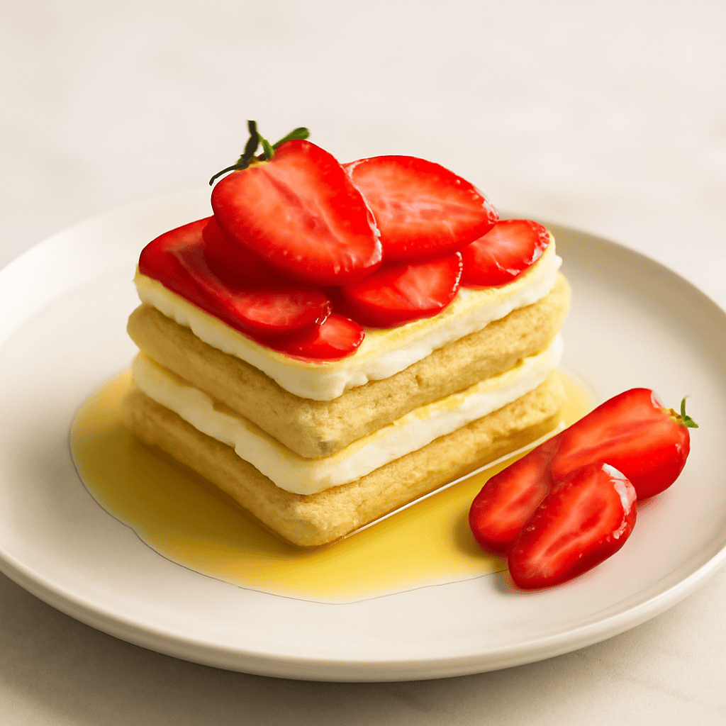 Tiramisù alle fragole con bagna al limone