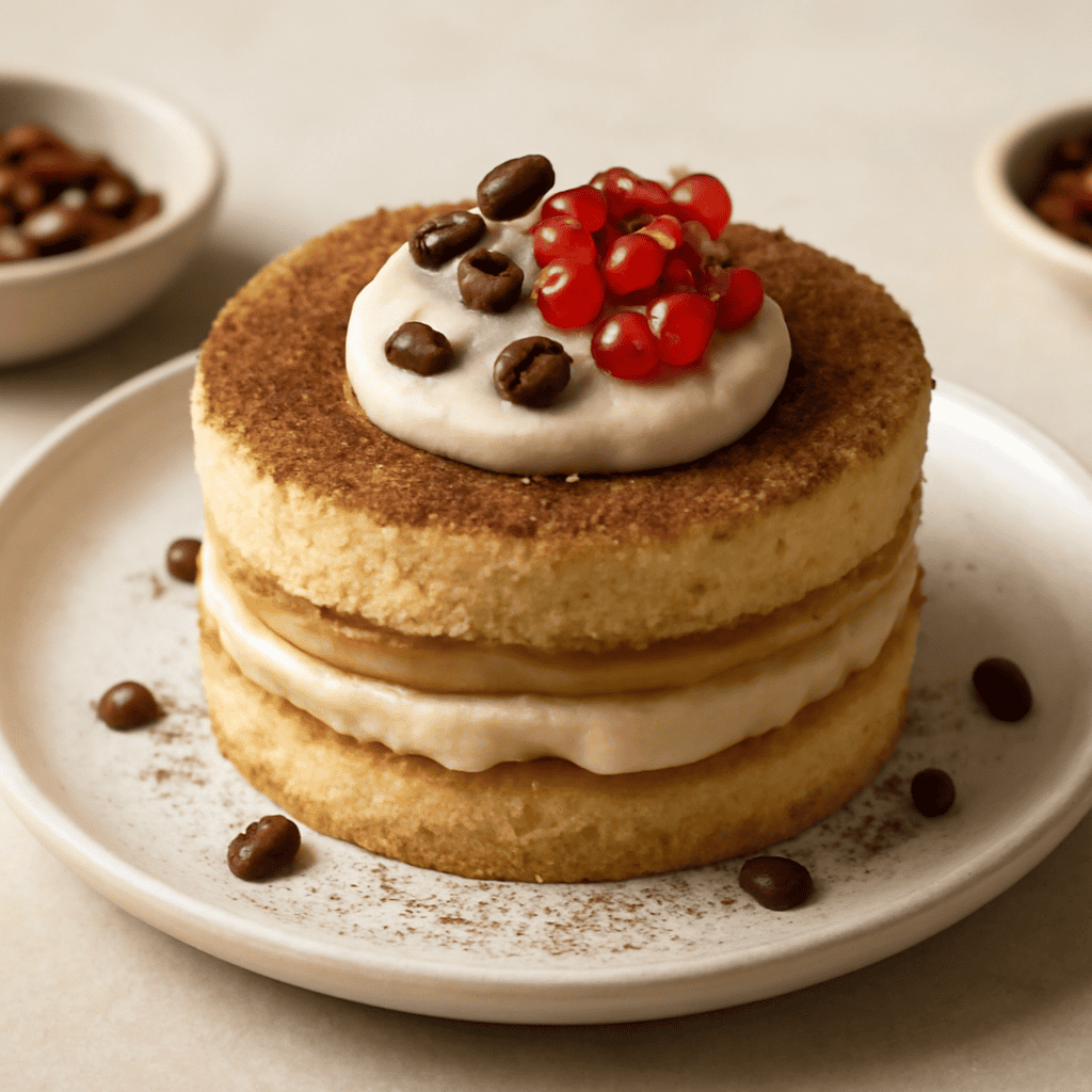 Torta con crema al mascarpone e crema al caffè