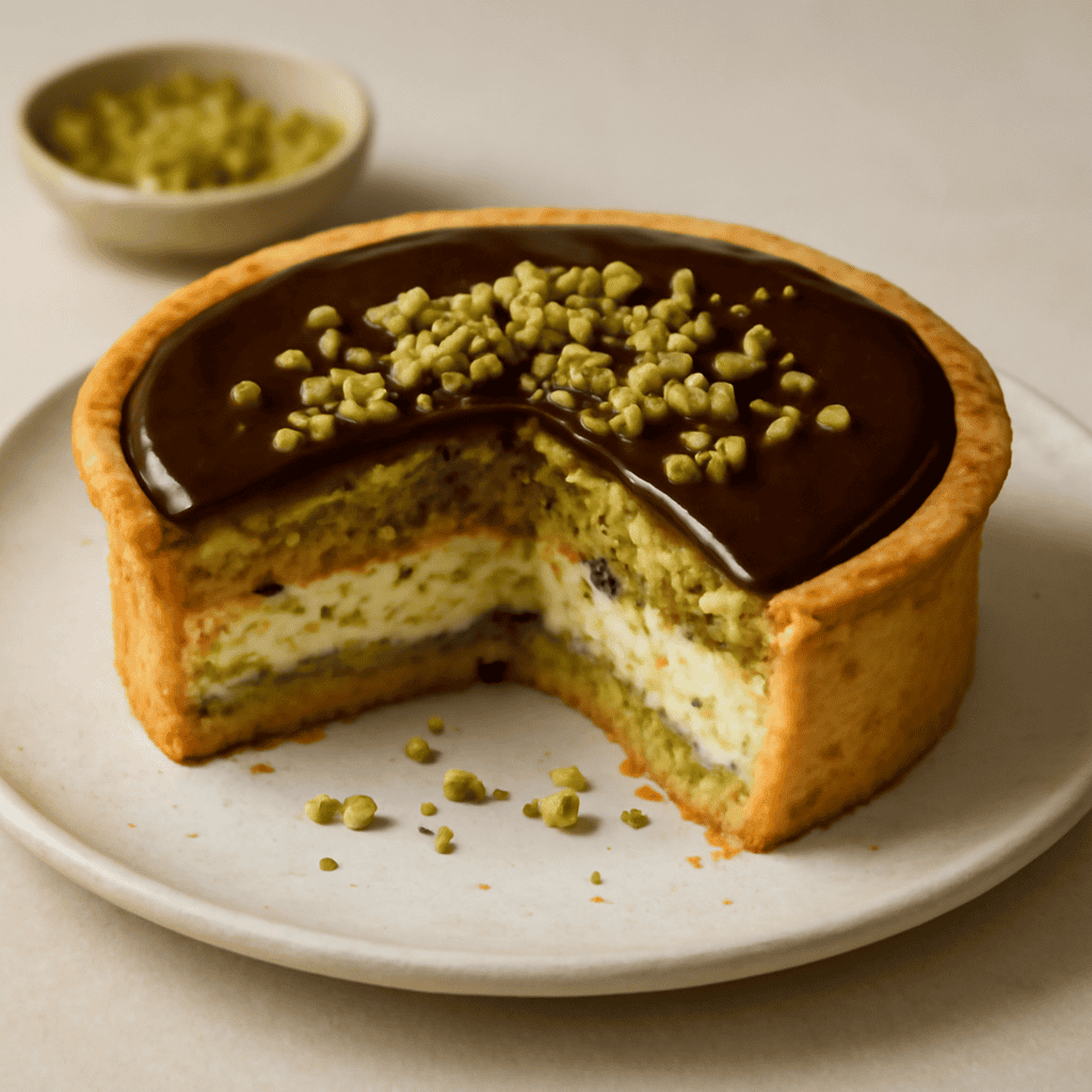 Torta da credenza ricotta e pistacchio