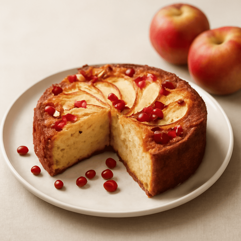 Torta di mele e melagrana