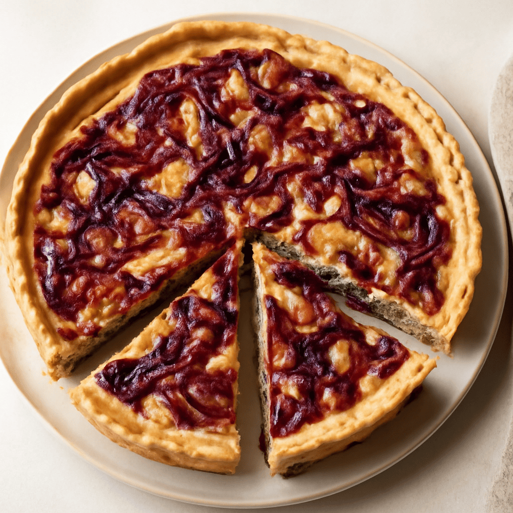 Torta radicchio, patate e bacon