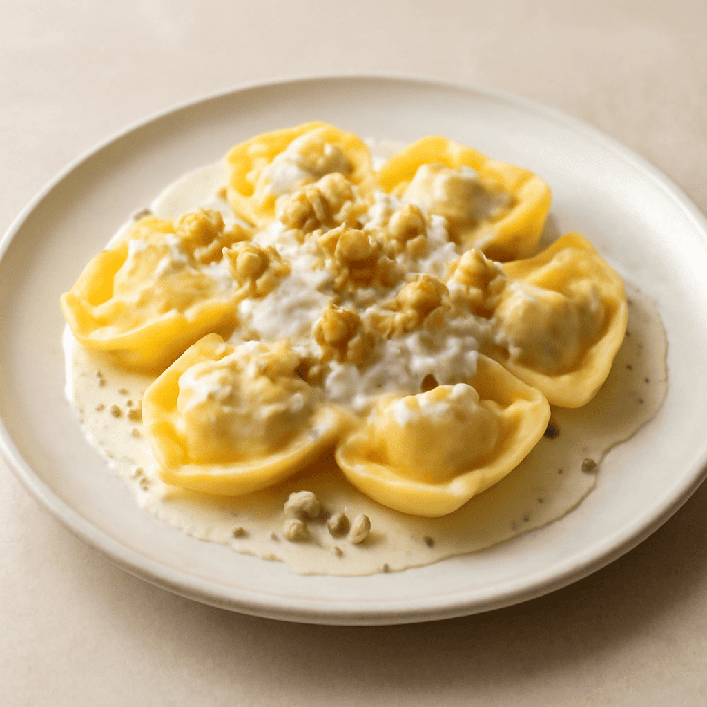Tortellini di ricotta e noci con salsa al gorgonzola