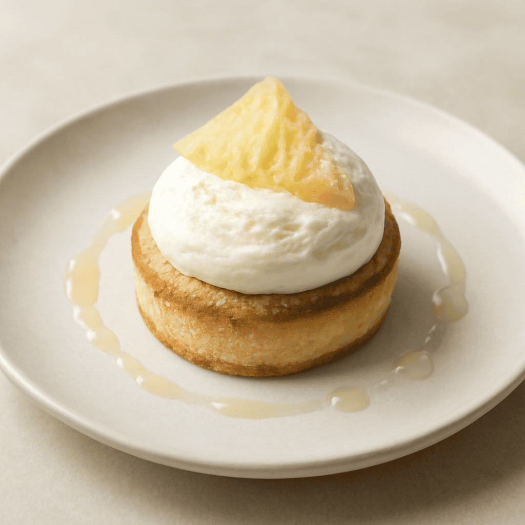 Tortinanas con semi mousse di ricotta e zenzero