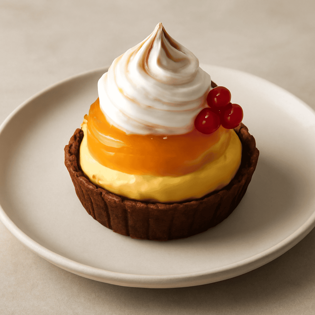 Tortini con mousse di arancia e gelatina al rum