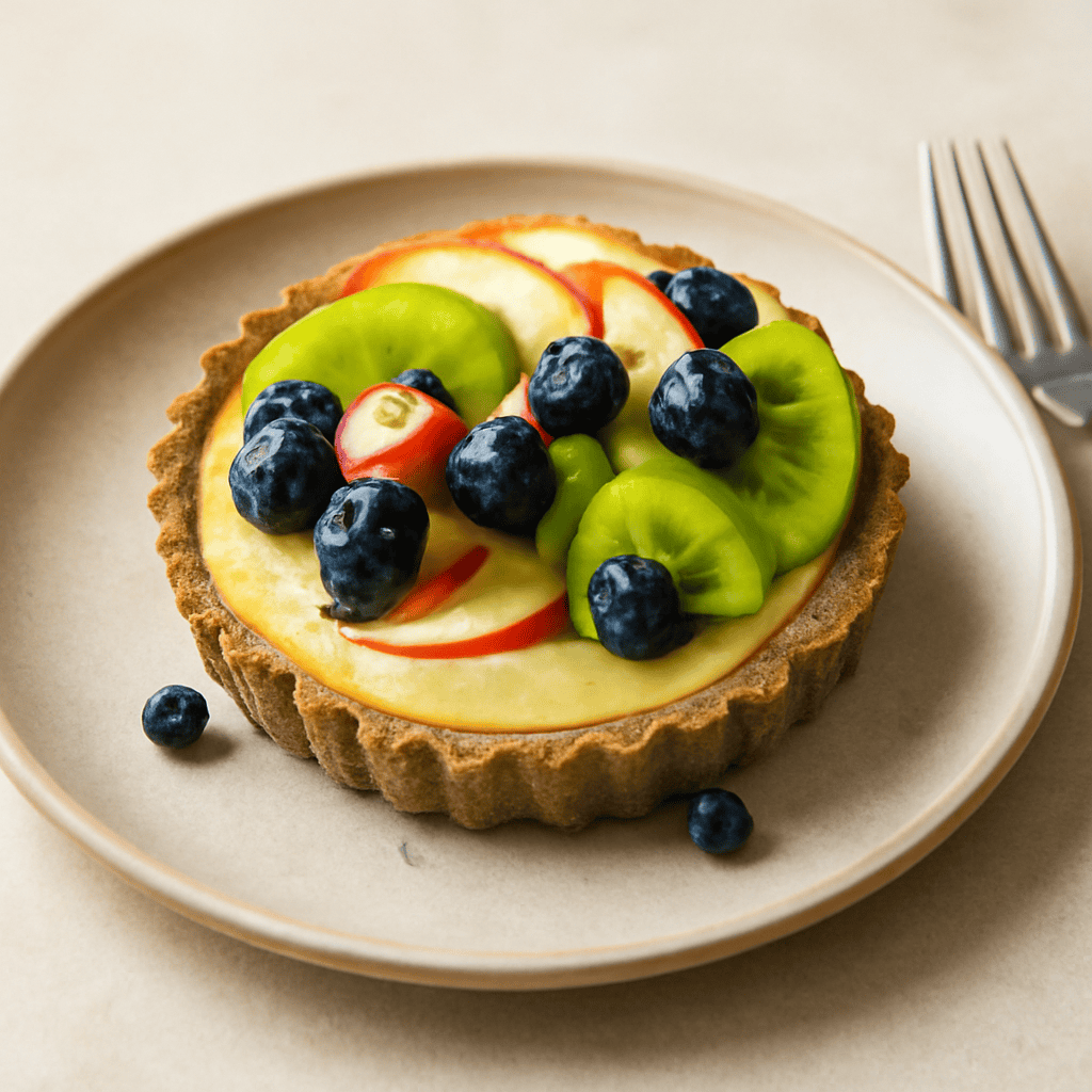 Tortini di frutta in frolla alla canapa con crema limone e ginepro