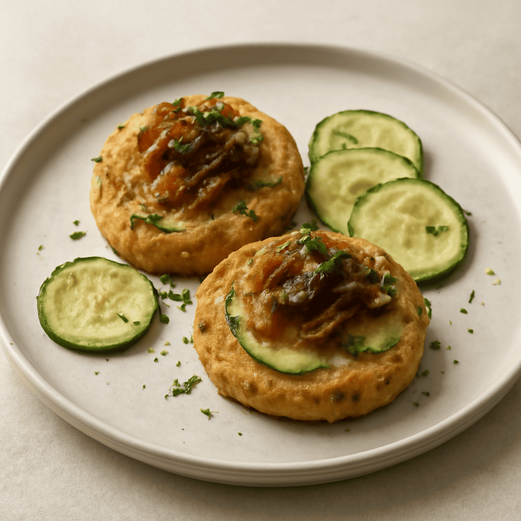 Tortini di patate e cipolle glassate
