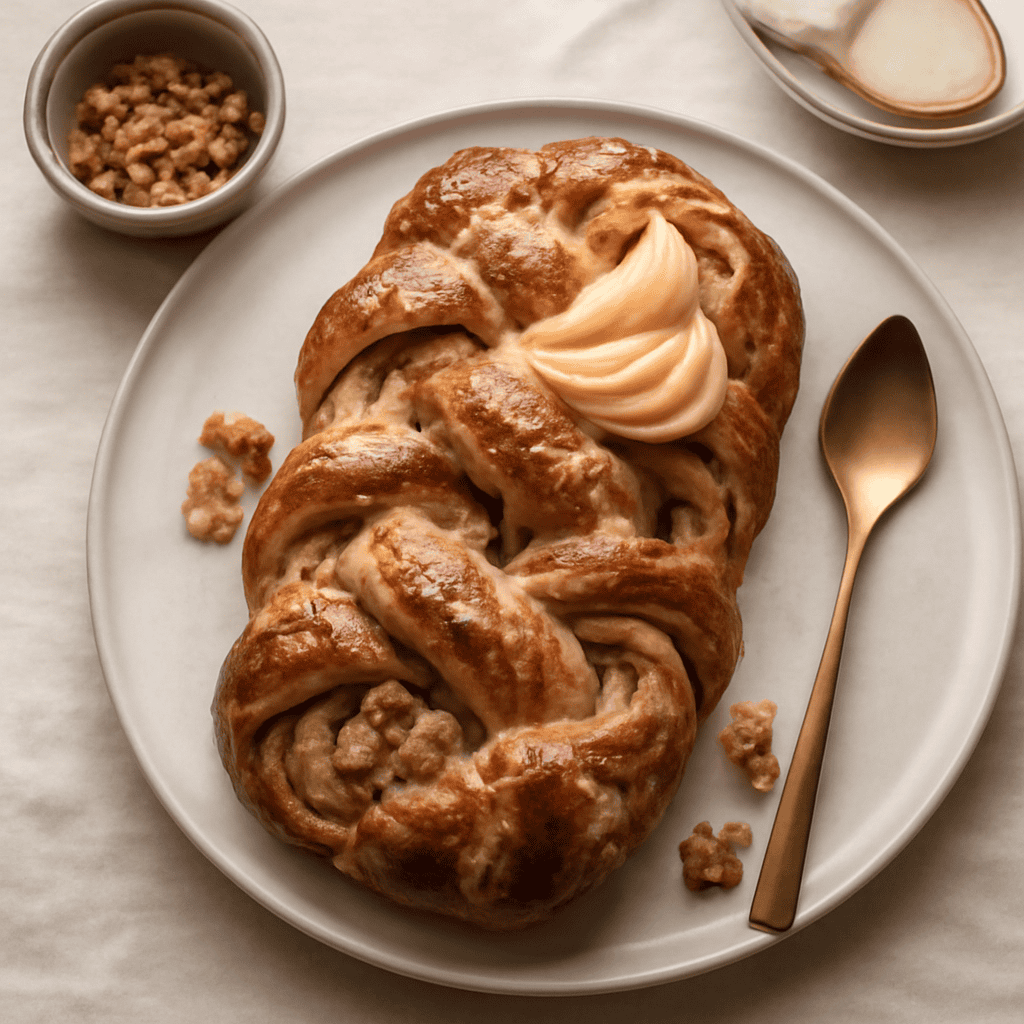 Treccia lievitata alle pere,noci e rum